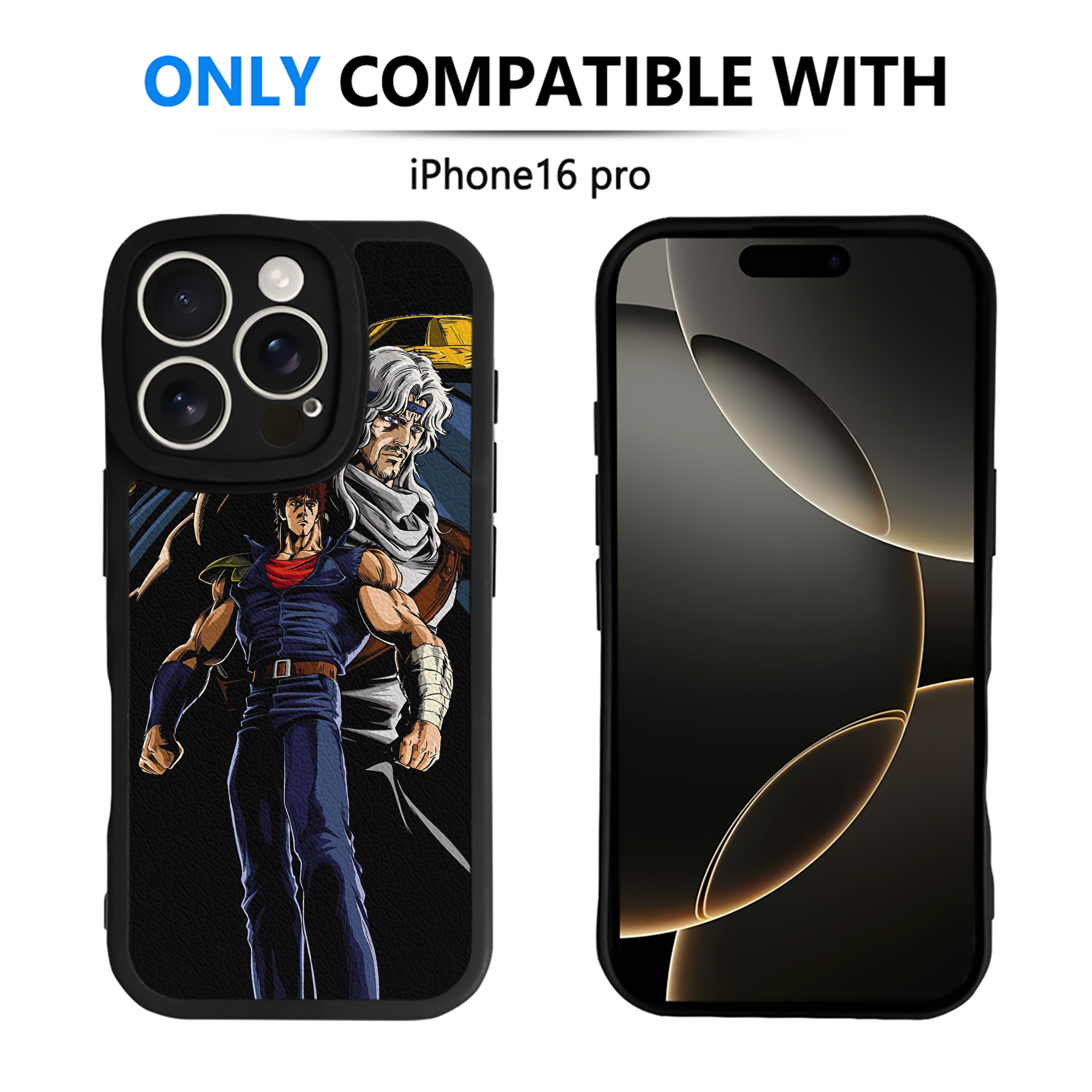 （画像用） 北斗の拳 Fist of the North Star 【iPhone 16シリーズ対応】シリコンスマホケース（レザー調） 材質：シリコン